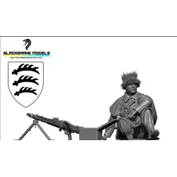 Black Snake Pg-09 1/35 Ww2 Panzergrenadier Gunner Mg42 Resin Figure Kit
