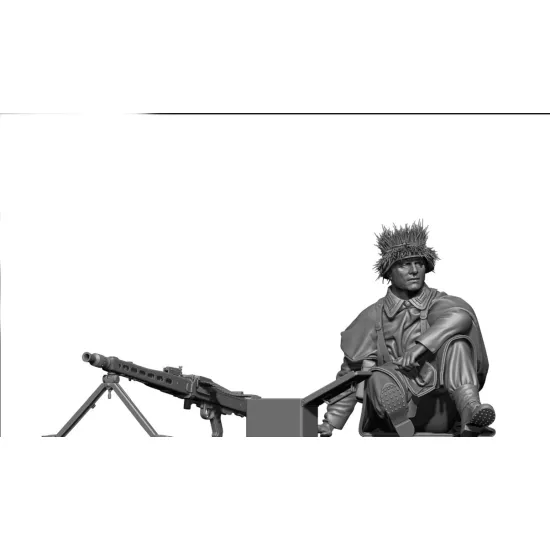 Black Snake Pg-09 1/35 Ww2 Panzergrenadier Gunner Mg42 Resin Figure Kit
