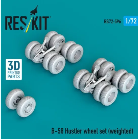 Reskit Rs72-0596 1/72 B-58 Hustler Weighted Wheel Set 3d Printed