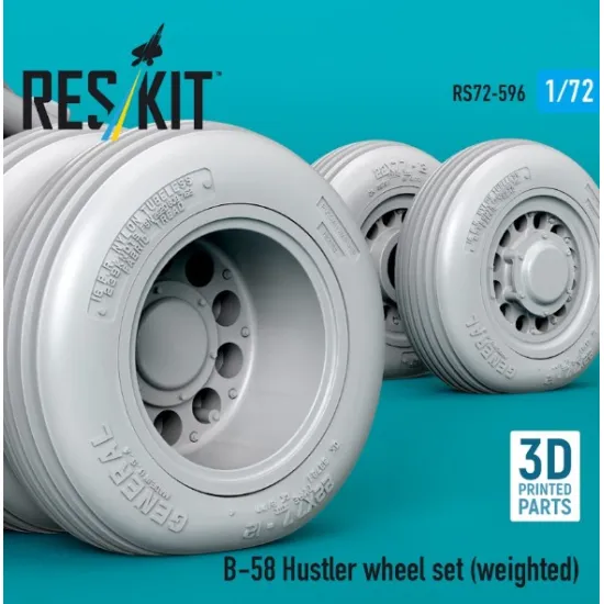 Reskit Rs72-0596 1/72 B-58 Hustler Weighted Wheel Set 3d Printed