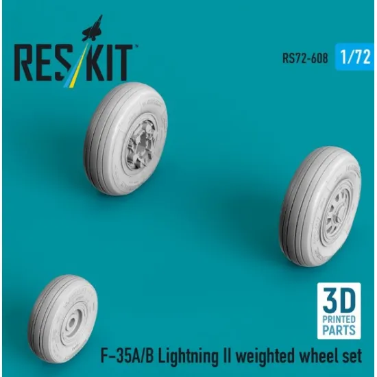 Reskit Rs72-0608 1/72 F-35a/B Lightning Ii Weighted Wheel Set 3d Printed