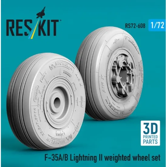 Reskit Rs72-0608 1/72 F-35a/B Lightning Ii Weighted Wheel Set 3d Printed