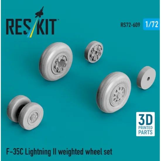 Reskit Rs72-0609 1/72 F-35c Lightning Ii Weighted Wheel Set 3d Printed