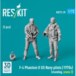 Reskit Rsf72-0039 1/72 F-4 Phantom Ii Us Navy Pilots 1970s Standing Scene 2 2 Pcs 3d Printed