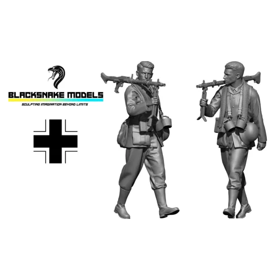 Black Snake Wer-04-48 1/48 Gunner Mg34 Of The Wehrmacht Ww2 Resin Figure Kit