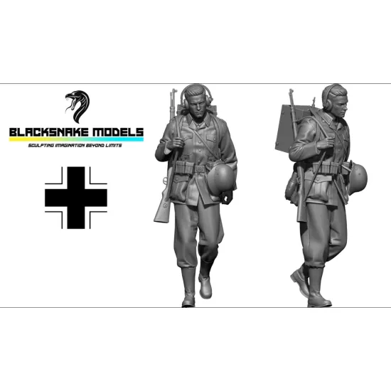 Black Snake Wer-07-48 1/48 Radio Operator Of The Wehrmacht Ww2 Resin Figure Kit