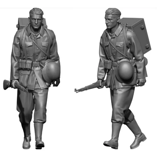 Black Snake Wer-08-48 1/48 Radio Operator Of The Wehrmacht Ww2 Resin Figure Kit