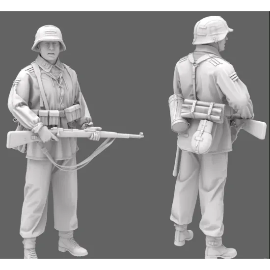 Black Snake Waf-02-48 1/48 German Waffen Soldier Ww2 Resin Figure Kit