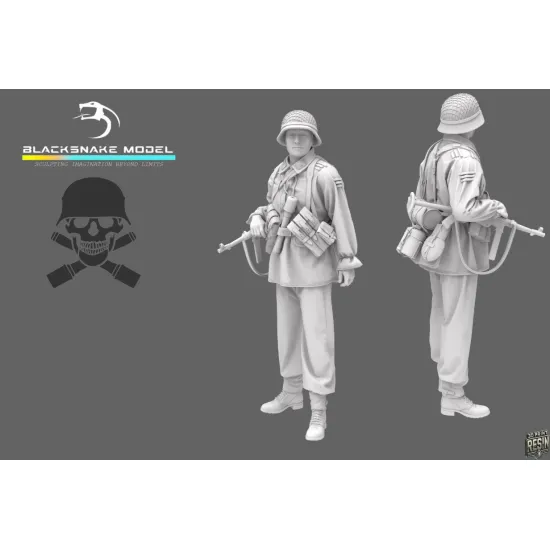 Black Snake Waf-03 1/35 German Waffen Soldier Ww2 Resin Figure Kit