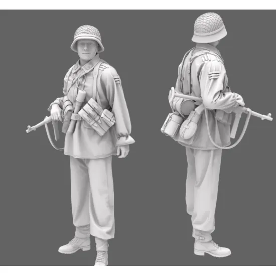 Black Snake Waf-03-48 1/48 German Waffen Soldier Ww2 Resin Figure Kit