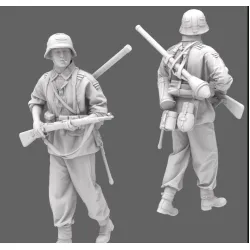 Black Snake Waf-04-48 1/48 German Waffen Soldier Ww2 Resin Figure Kit