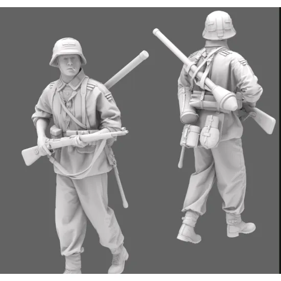 Black Snake Waf-04-48 1/48 German Waffen Soldier Ww2 Resin Figure Kit