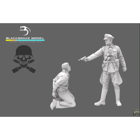 Black Snake Waf-08-09 1/35 German Waffen Soldier Execution Set Ww2 Resin Figures Kit