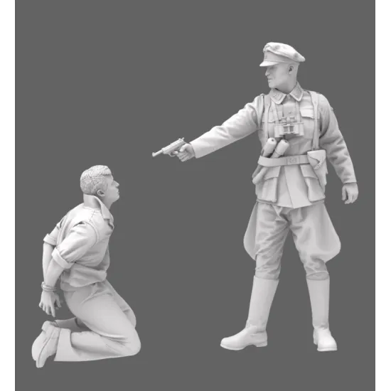 Black Snake Waf-08-09 1/35 German Waffen Soldier Execution Set Ww2 Resin Figures Kit