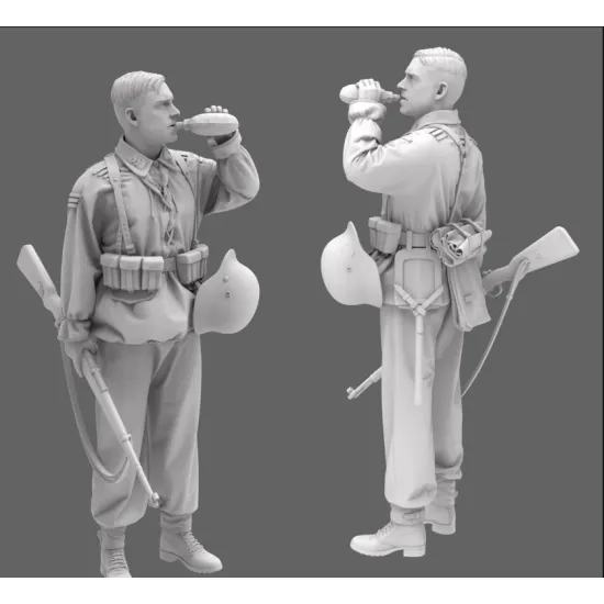 Black Snake Waf-10-48 1/48 German Waffen Soldier Ww2 Resin Figure Kit