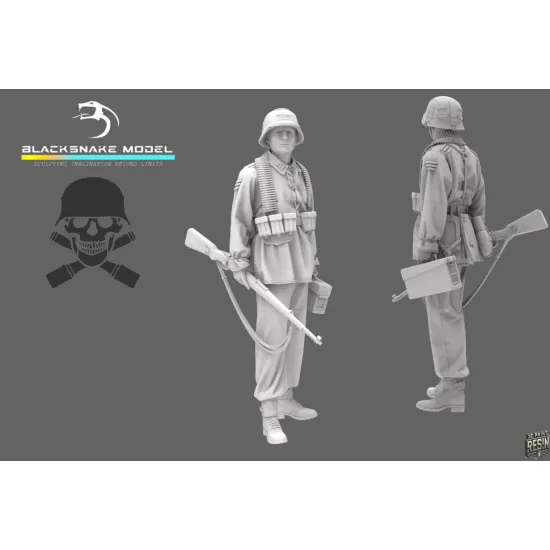 Black Snake Waf-11 1/35 German Waffen Soldier Ww2 Resin Figure Kit