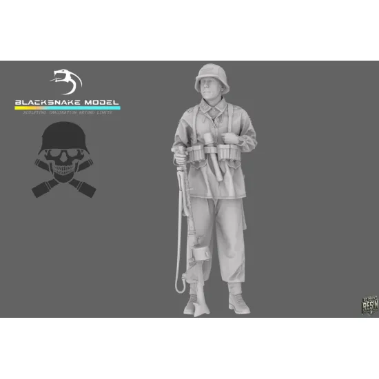 Black Snake Waf-14-48 1/48 German Waffen Soldier Ww2 Resin Figure Kit
