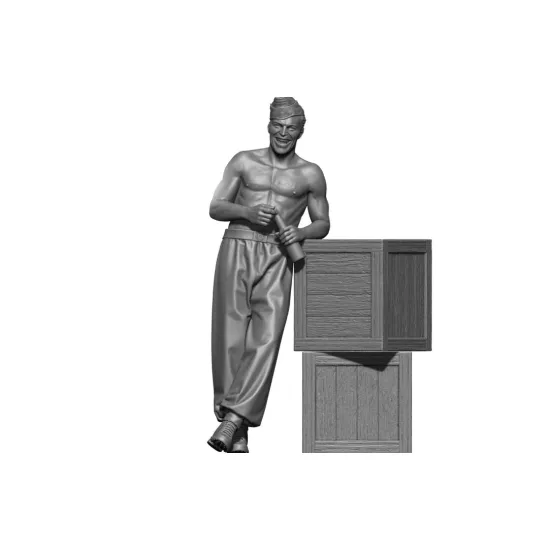 Black Snake Waf-19-48 1/48 Crew Member Normandy Summer 1944 Resin Figure Kit