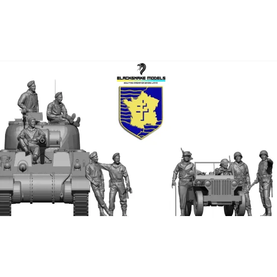 Black Snake Leclerc 1/35 2nd Armored Division Leclerc 10 Figures Resin Kit