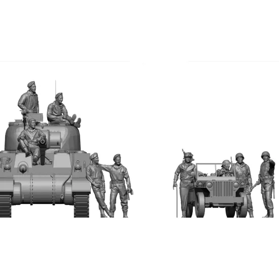 Black Snake Leclerc 1/35 2nd Armored Division Leclerc 10 Figures Resin Kit
