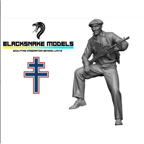 Black Snake Ffi-01-48 1/48 Ffi French Resistance Fighter 1944 Resin Figure Kit