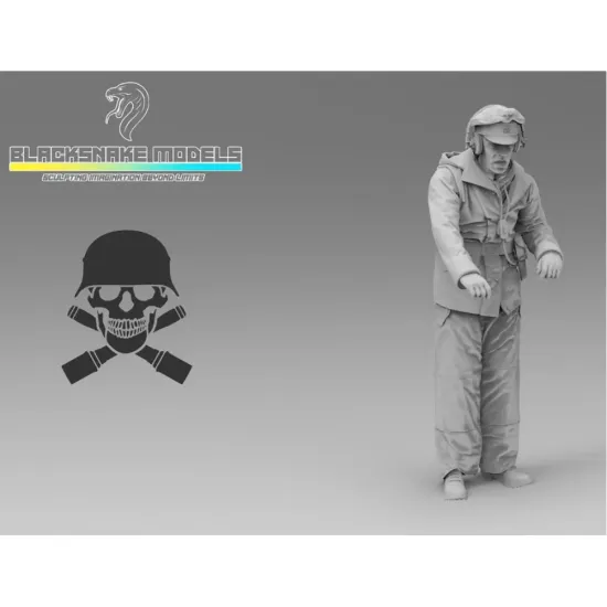 Black Snake Tc-05 1/48 Tiger Commander In Winter Uniform Eastern Front Resin Kit