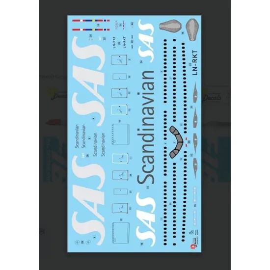 Lima November Decals 144-675 1/144 Decal For Sas Airbus A330-300 Ln-rtk