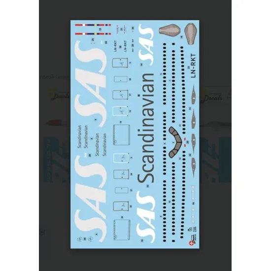 Lima November Decals 200-80 1/200 Decal For Sas Airbus A330-300 Ln-rtk