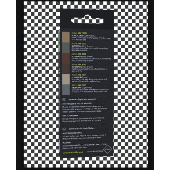 Arcus A2094 Acrylic Paint Set Wermacht Operation Achse 6 Colors In Set 10ml