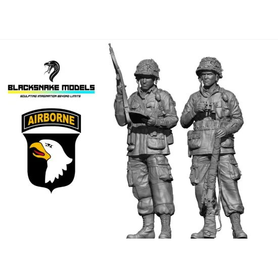 Black Snake Ab-pc-02 1/48 101st Airborne Sergeant And Sniper At Carentan, Normandy 1944 Resin Figures Kit