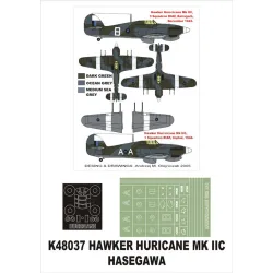 Montex K48037 1/48 Hawker Hurricane Iic 1 Canopy Mask Outside And 2 Insignia Masks For Hasegawa Kits