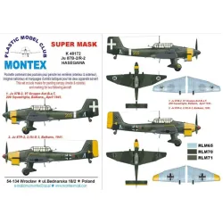 Montex K48172 1/48 Ju 87b 2 Canopy Out/In 3 Insignia Masks For Hasegawa Kits