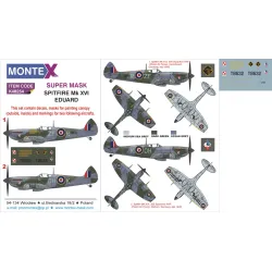 Montex K48254 1/48 Spitfire Mk Xvi 2canopy Out/In 1 Insignia Masks Decals Eduard