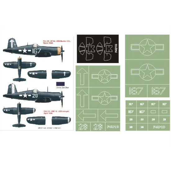 Montex K32125 1/32 F4u-1d 2canopy Mask Out/In 3 Insignia Masks For Trumpeter Kits