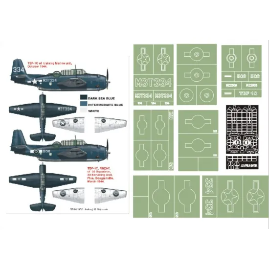 Montex K32126 1/32 Tbf-1c Avenger 2 Canopy Mask Out/In 7 Insignia Masks Trumpeter