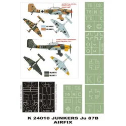 Montex K24010 1/24 Ju-87b 2 Canopy Mask Outside/Inside 5 Insignia Masks Airfix