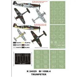Montex K24029 1/24 Bf 109k-4 2 Canopy Outside/Inside 4 Insignia Masks For Trumpeter Kits
