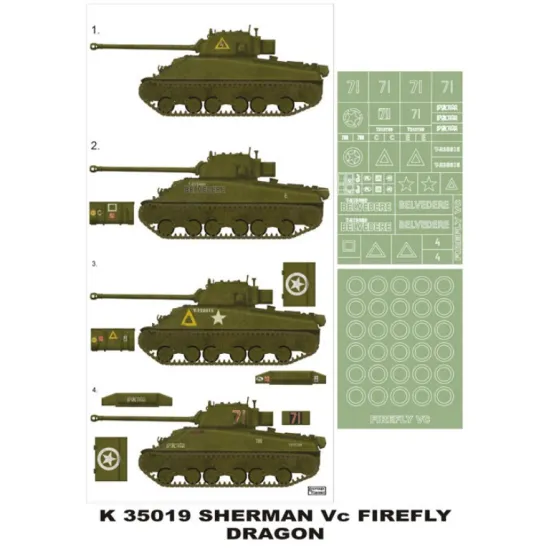 Montex K35019 1/35 Sherman Vc Firefly 1 Insignia Masks Wheels For Dragon Kits