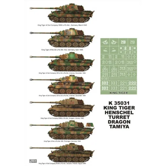 Montex K35031 1/35 King Tiger 2 Insignia Mask For Dragon Tamiya