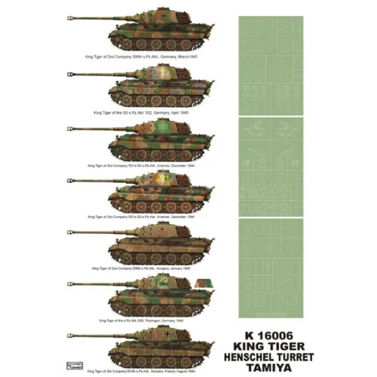 Montex K16006 1/16 King Tiger 2 Insignia Masks For Tamiya Trumpeter Kits