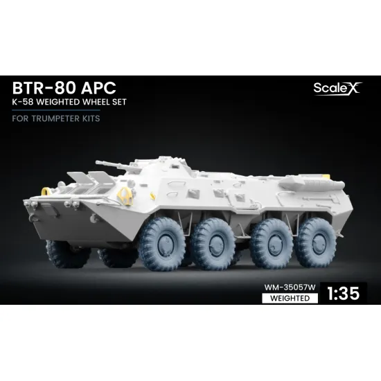 Scalex Wm-35057w 1/35 Btr-80 Apc Deformed Wheel Set K-58 Trumpeter