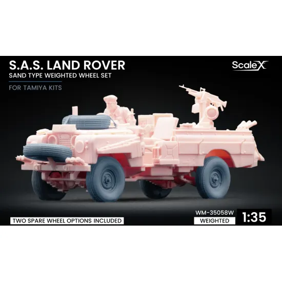 Scalex Wm-35058w 1/35 Sas Land Rover Sand Type Wheel Set With Deformation Tamiya