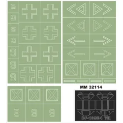 Montex Mm32114 1/32 Bf 109e-4 2 Canopy Masks Out/In 3 Insignia Masks For Trumpeter Kits