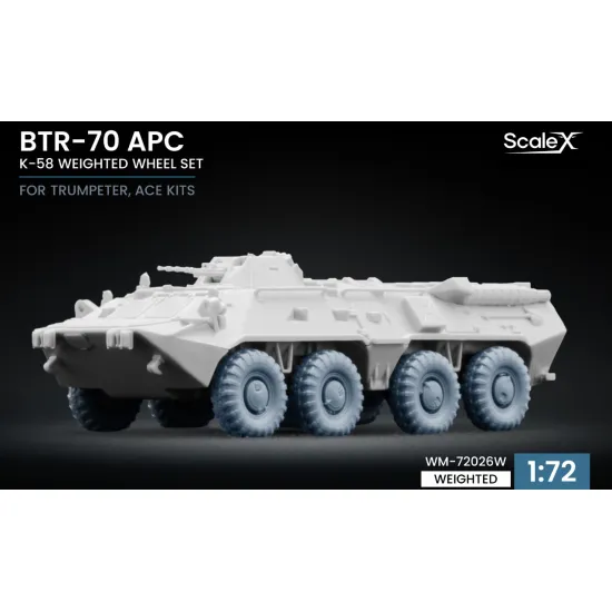 Scalex Wm-72026w 1/72 Btr-70 Apc Deformed Wheel Set K-58 Trumpeter Ace