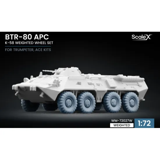 Scalex Wm-72027w 1/72 Btr-80 Apc Deformed Wheel Set K-58 Trumpeter Ace