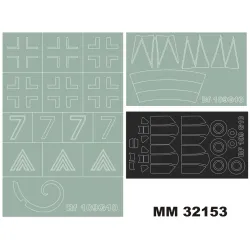 Montex Mm32153 1/32 Bf 109g-10 2 Canopy Masks Out/In 2 Insignia Masks For Revell