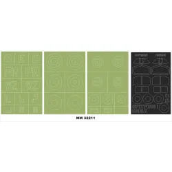 Montex Mm32211 1/32 Spitfire I Early 2 Canopy Out/In 2 Insignia Masks For Kotare Kits