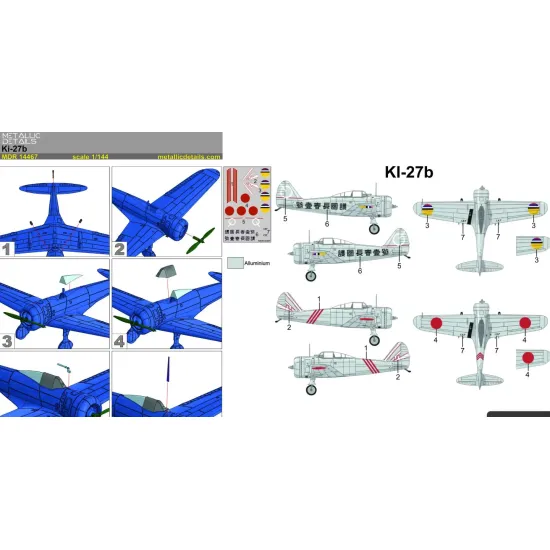 Metallic Details Mdr14467 1/144 Nakajima Ki-27b Aircraft 3d Printed Model Kit