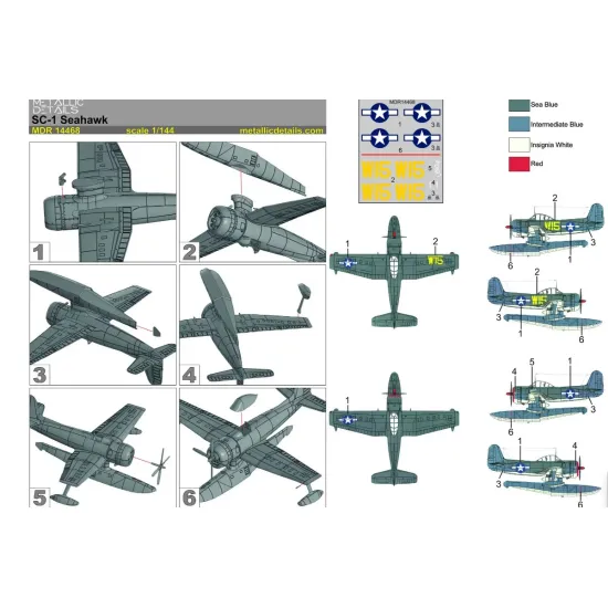Metallic Details Mdr14468 1/144 Curtiss Sc-1 Seahawk Aircraft 3d Printed Model Kit