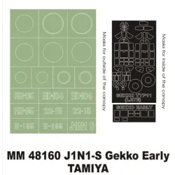 Montex Mm48160 1/48 J1n1-s Gekko Early 2 Canopy Out/In Insignia Masks For Tamiya Kit